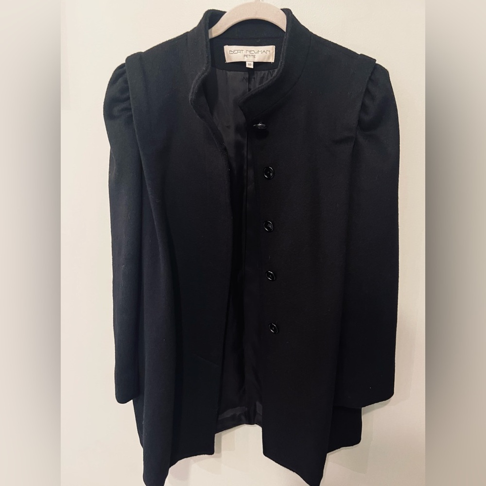 Vintage Bert Newman Wool Coat – Classic Black – Size 10 Petite - Picture 7 of 7